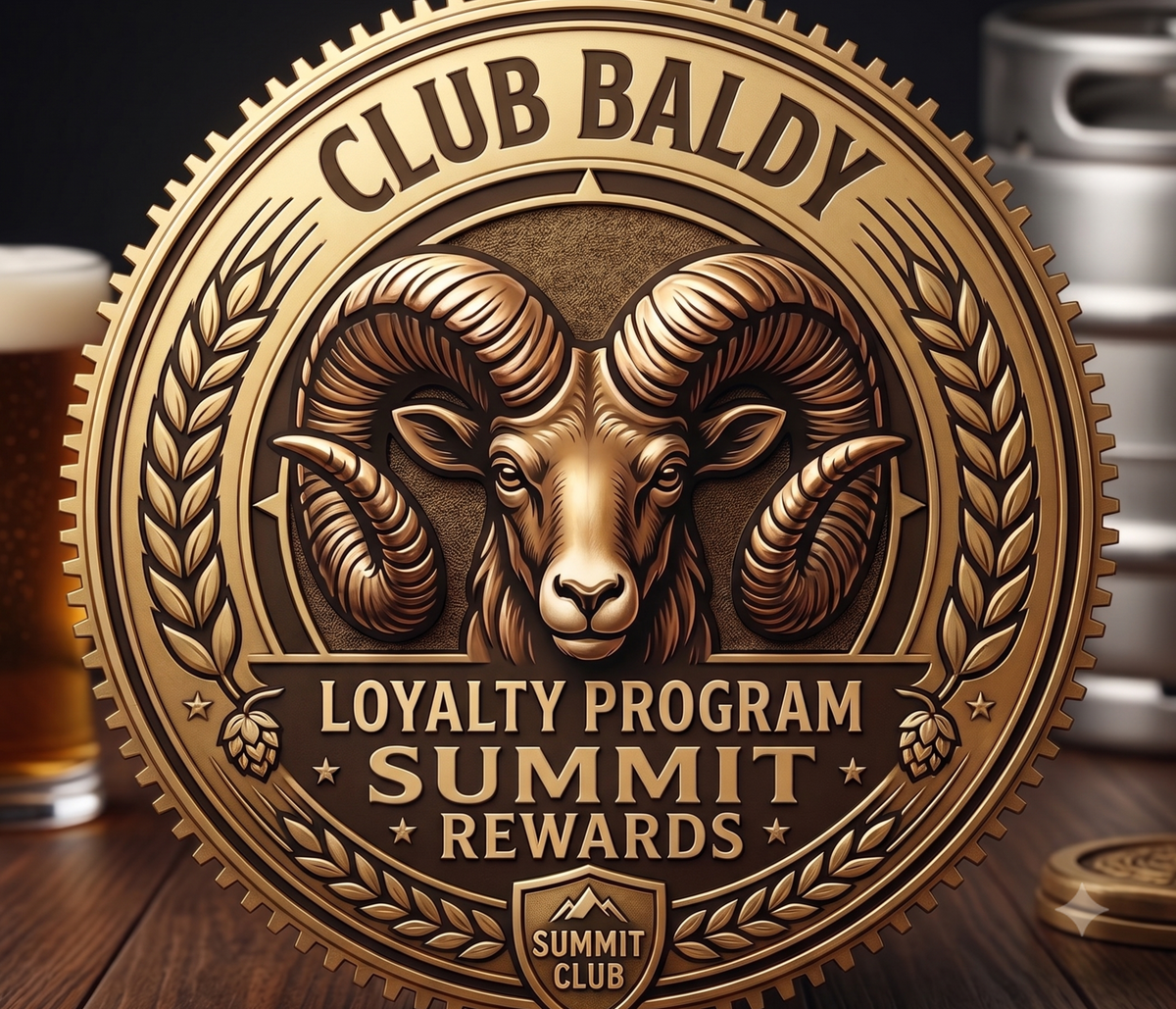 Club Baldy loyalty program badge
