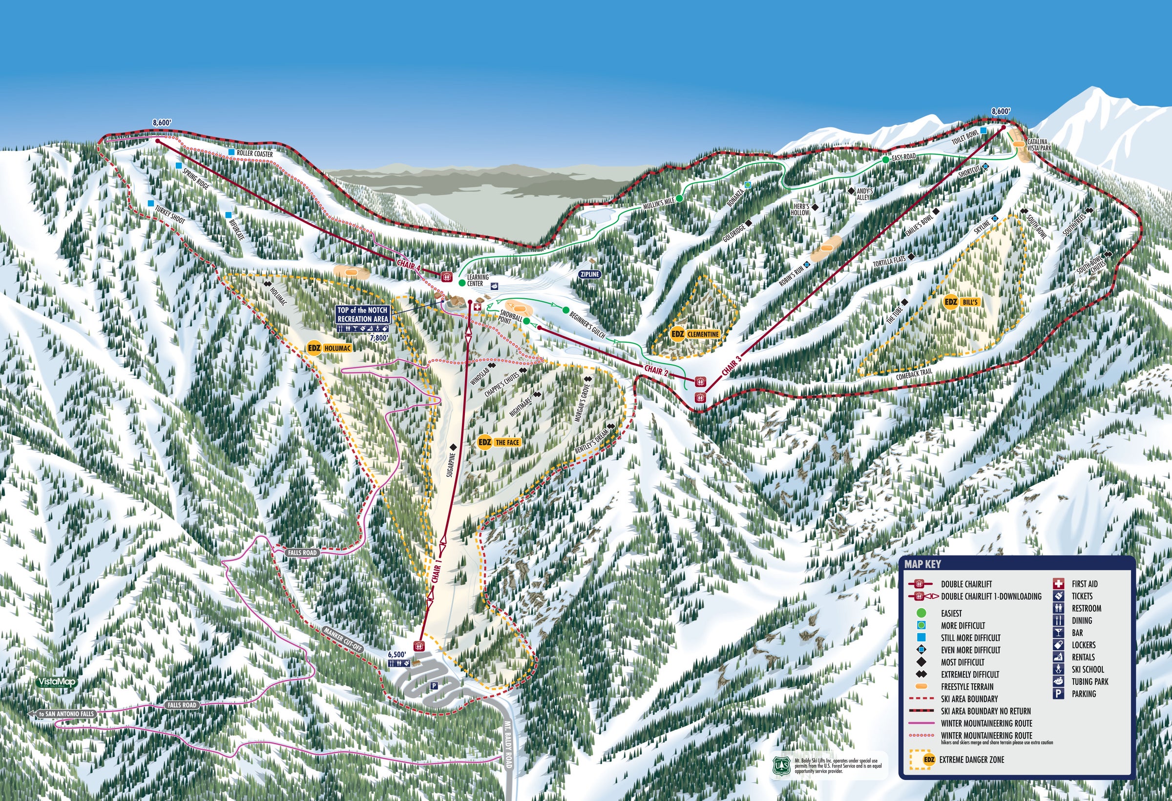 The Mt Baldy trail map